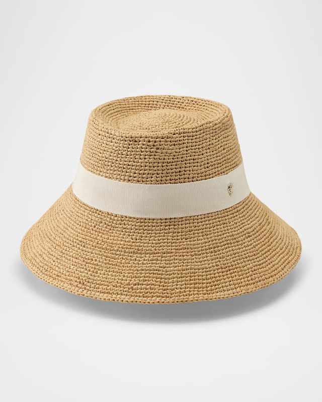 Clover Raffia Cloche Bucket hat
